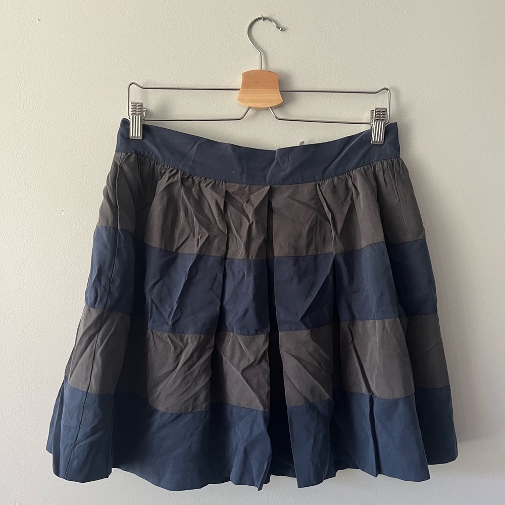 Grey and navy blue striped mini skirt from BCBG Generation.